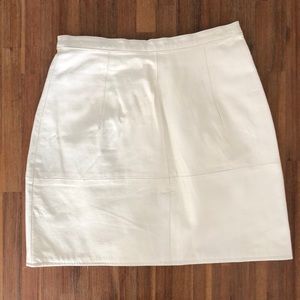 Vintage White Leather Mini Skirt.
